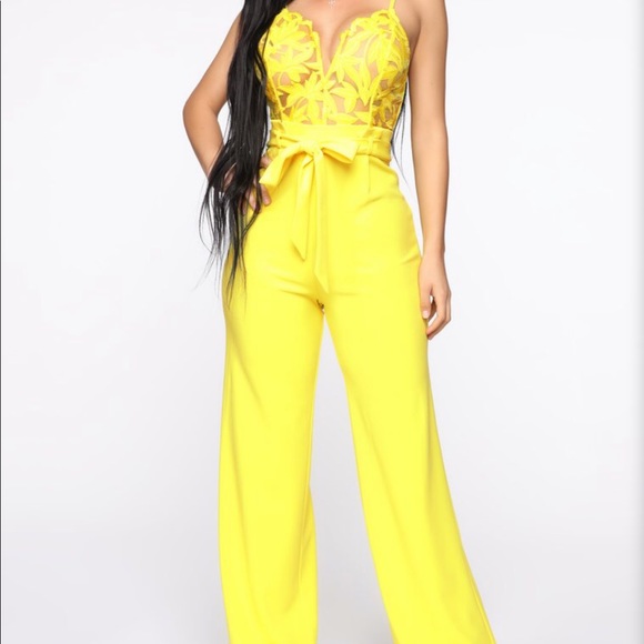 fashion nova yellow jumpsuit